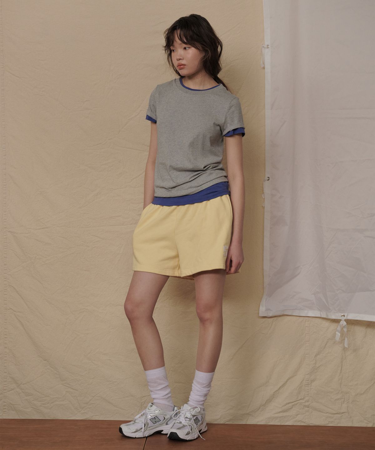 오끼뜨(OGGITT) 5 하프 스웻 팬츠 버터