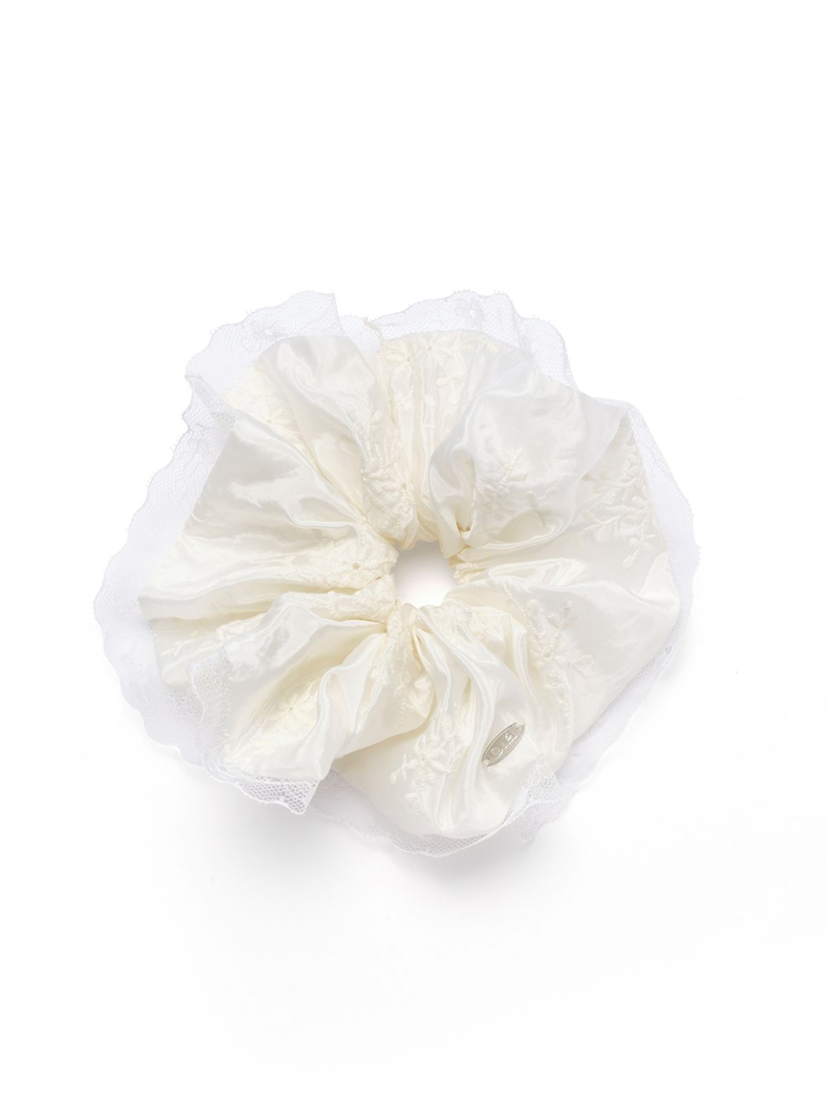오앨(OUEL) SATIN LACE SCRUNCH_CREAM