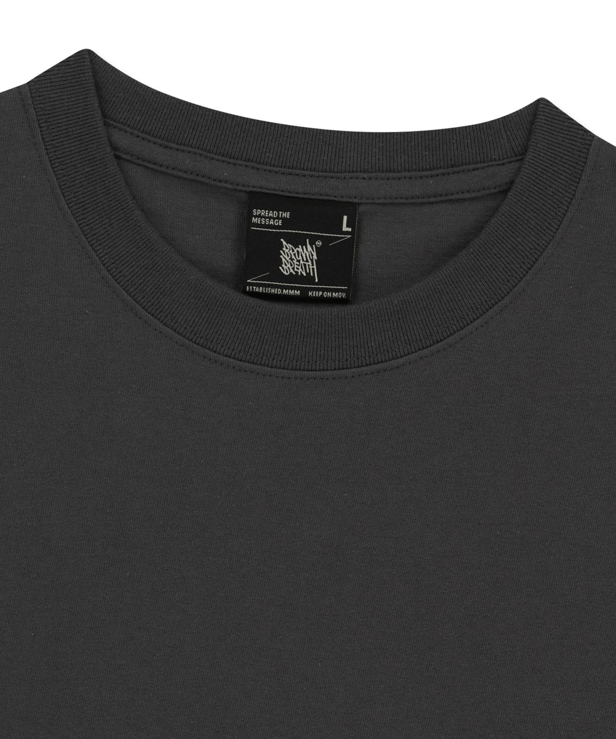 브라운브레스(BROWNBREATH) KITTY TAG TEE - CHARCOAL