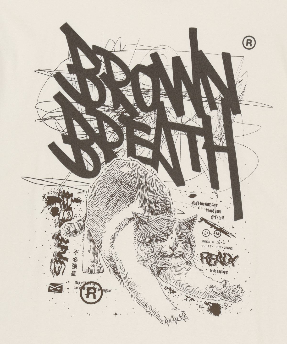 브라운브레스(BROWNBREATH) KITTY TAG TEE - IVORY