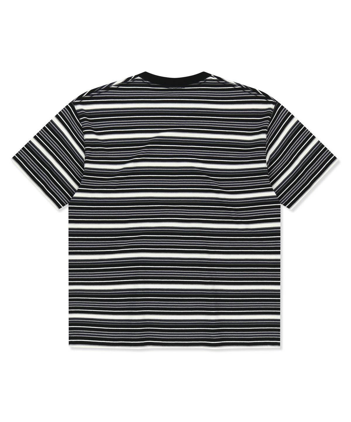 브라운브레스(BROWNBREATH) STRIPE CROP TAG TEE - BLACK