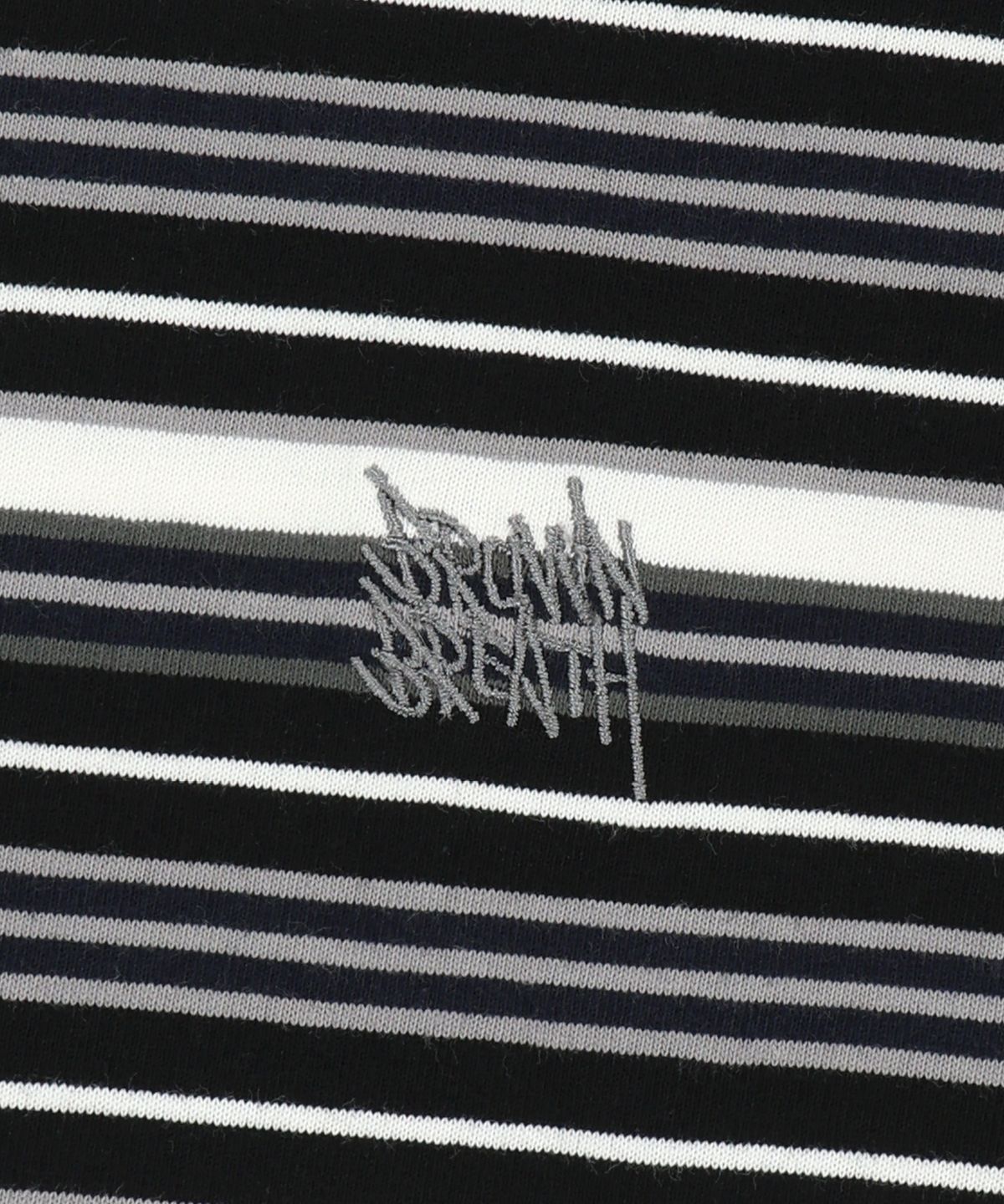 브라운브레스(BROWNBREATH) STRIPE CROP TAG TEE - BLACK