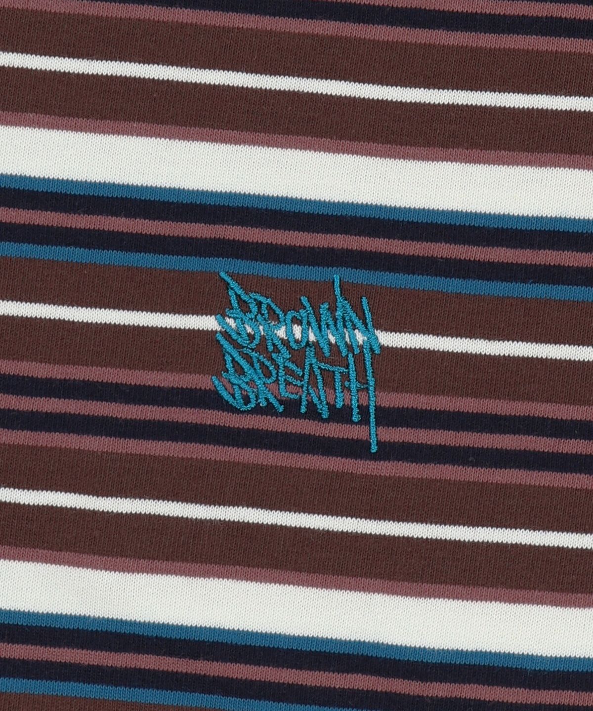 브라운브레스(BROWNBREATH) STRIPE CROP TAG TEE - BURGUNDY