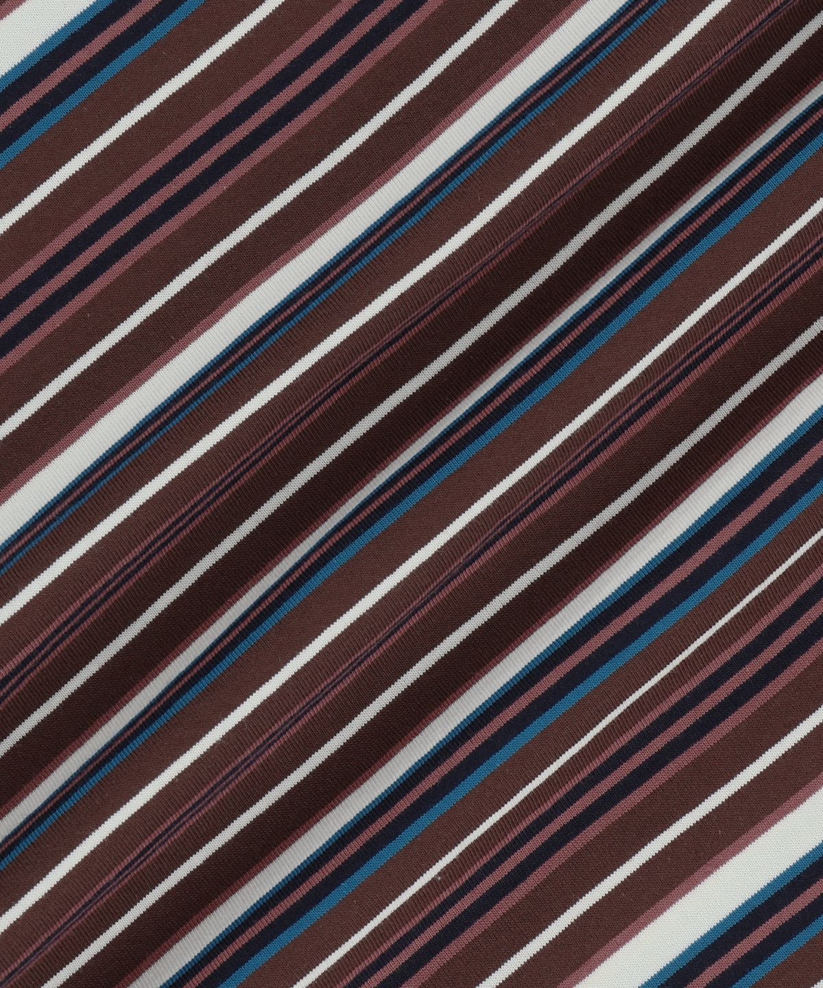 브라운브레스(BROWNBREATH) STRIPE CROP TAG TEE - BURGUNDY