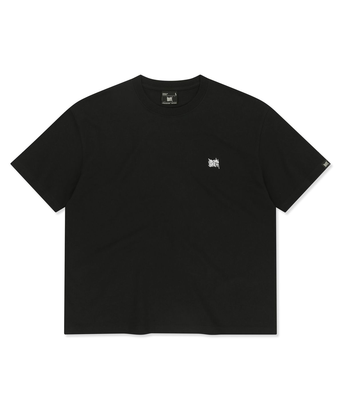 브라운브레스(BROWNBREATH) CROP TAG TEE - BLACK