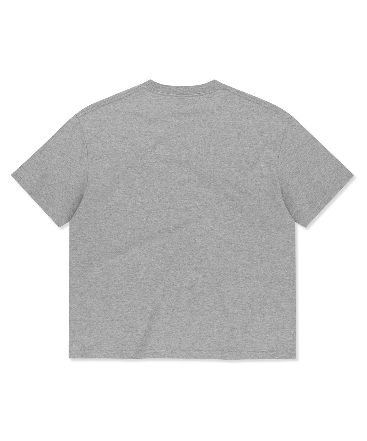 브라운브레스(BROWNBREATH) CROP TAG TEE - MELANGE GREY