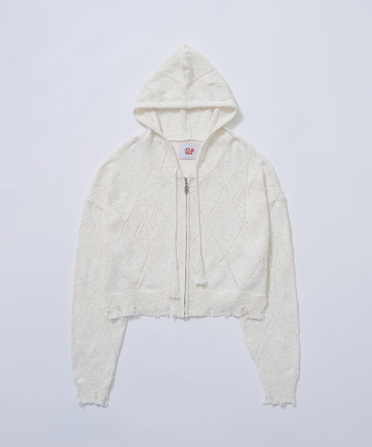 졸리앙볼(JOLIEENVOL) SLUB KNIT HOOD ZIP-UP (IVORY)