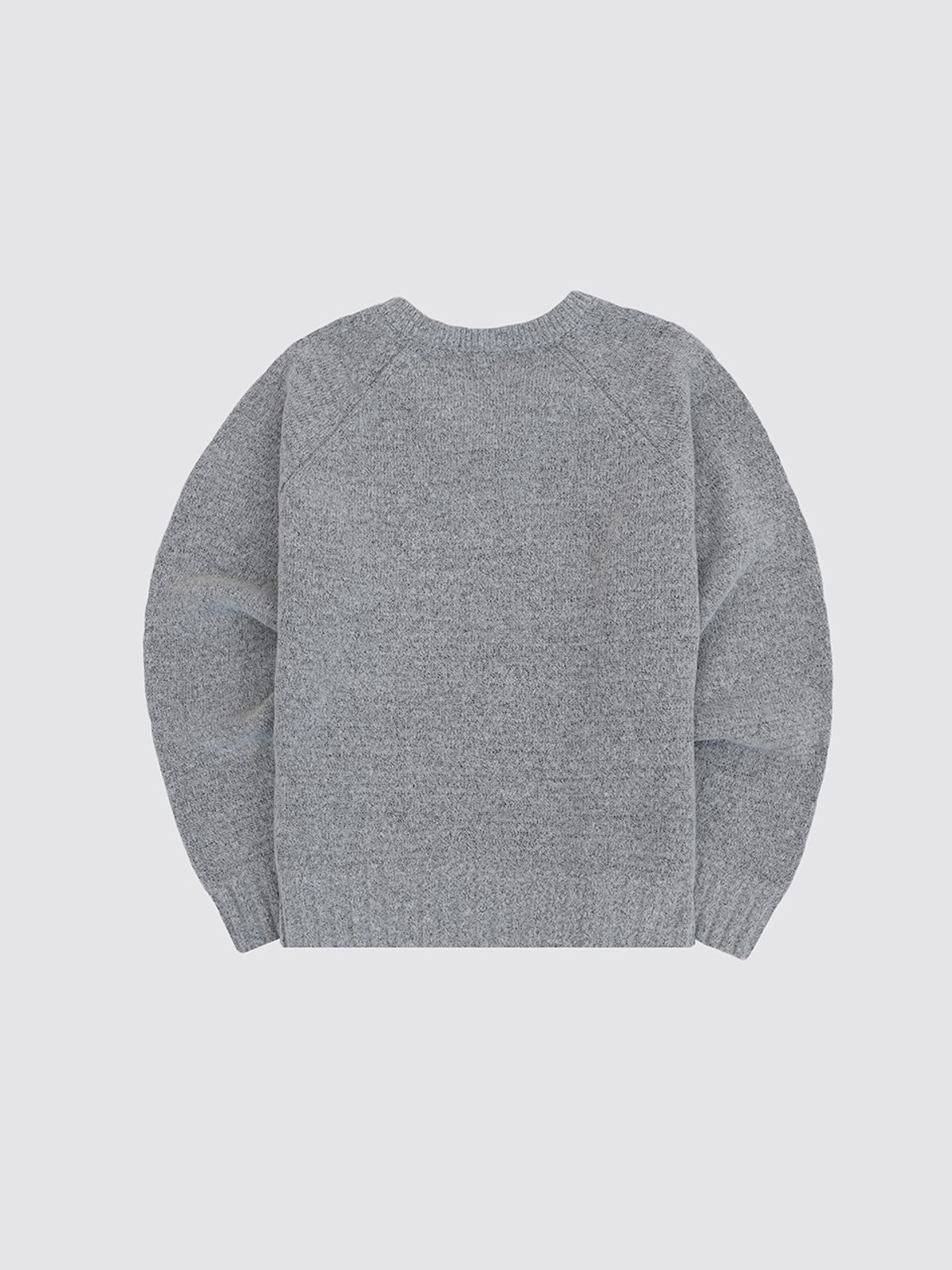 민더리(MEENDERI) CLASSIC LOGO V-NECK KNIT - GREY