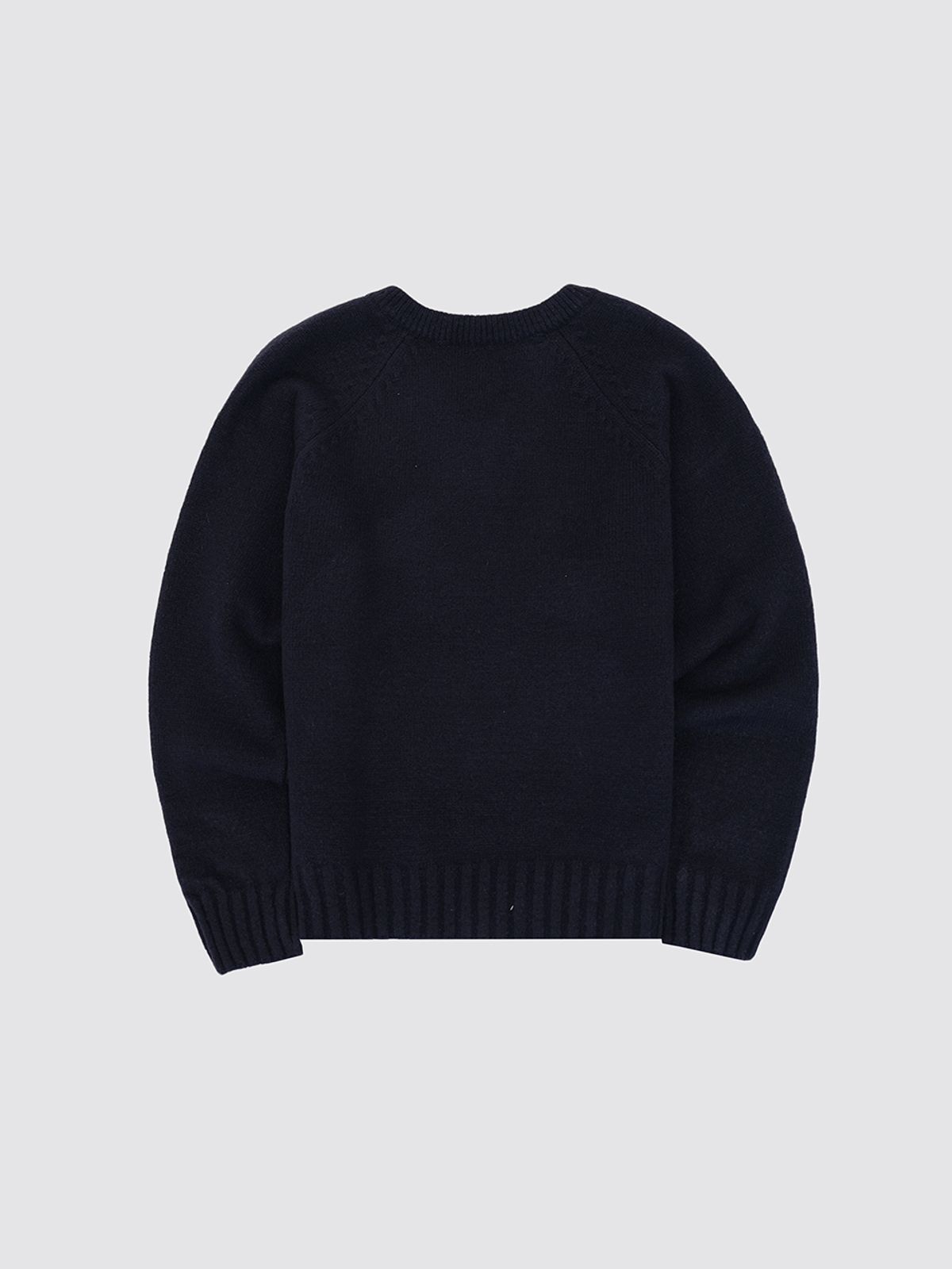 민더리(MEENDERI) CLASSIC LOGO V-NECK KNIT - NAVY