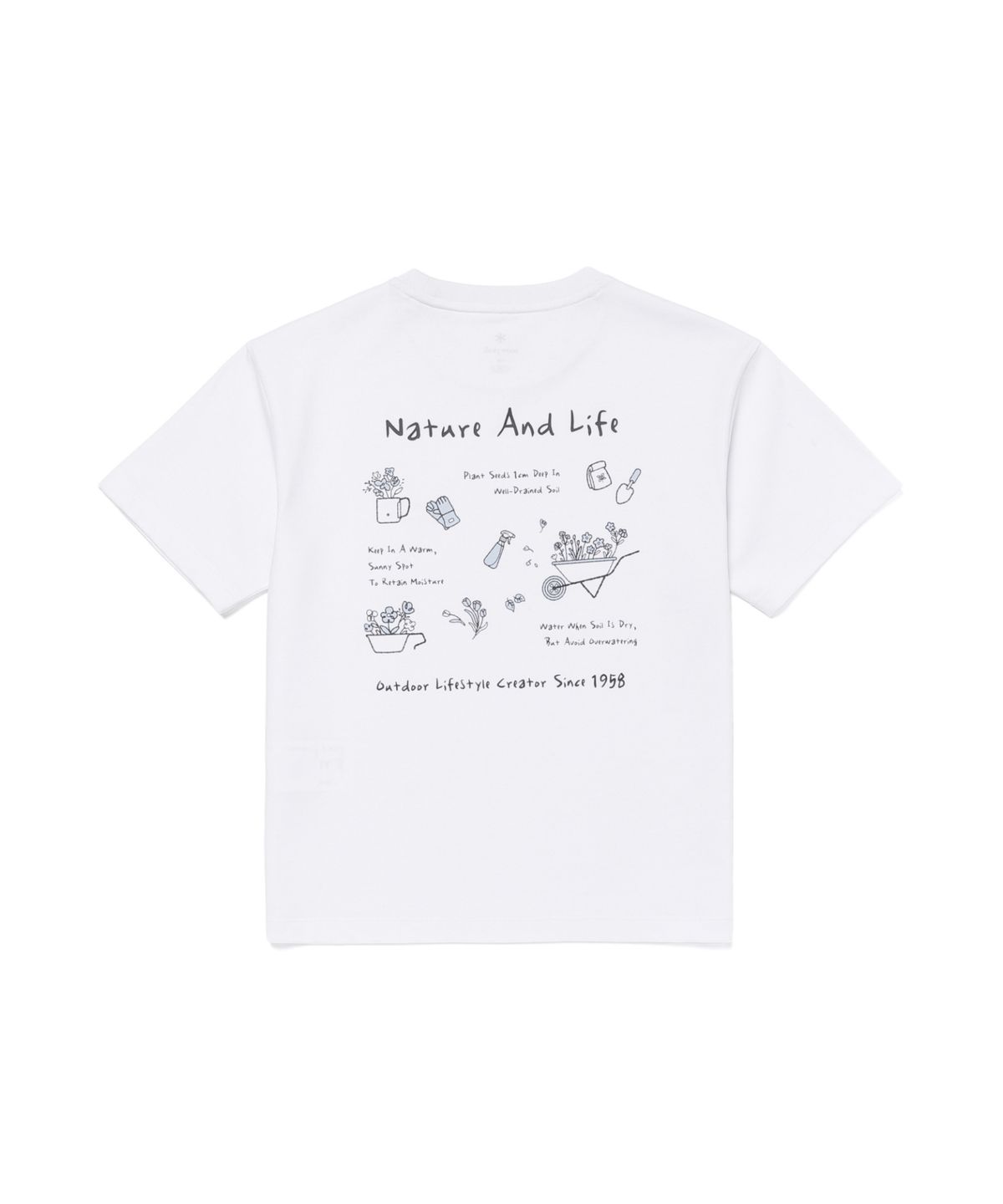 스노우피크 어패럴 키즈(SNOWPEAK APPAREL KIDS) 키즈 에어로쿨 가드닝 그래픽 반팔 티셔츠 (S26MKFTS87) White