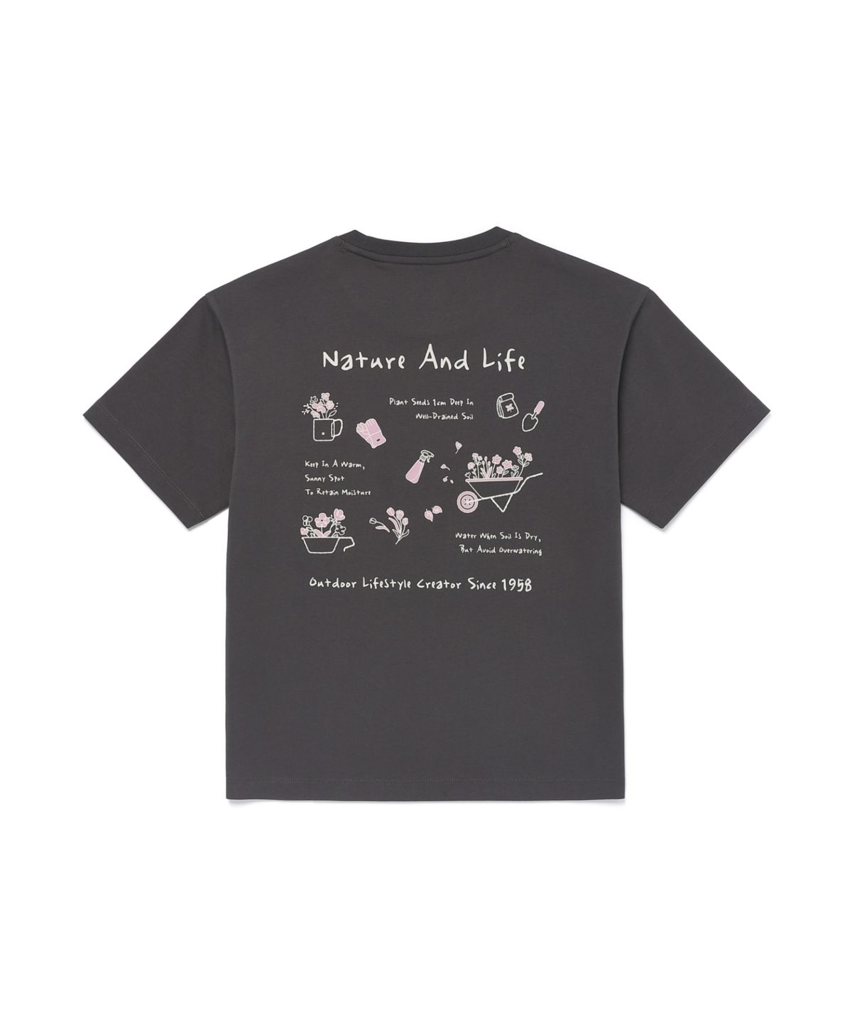 스노우피크 어패럴 키즈(SNOWPEAK APPAREL KIDS) 키즈 에어로쿨 가드닝 그래픽 반팔 티셔츠 (S26MKFTS87) Charcoal