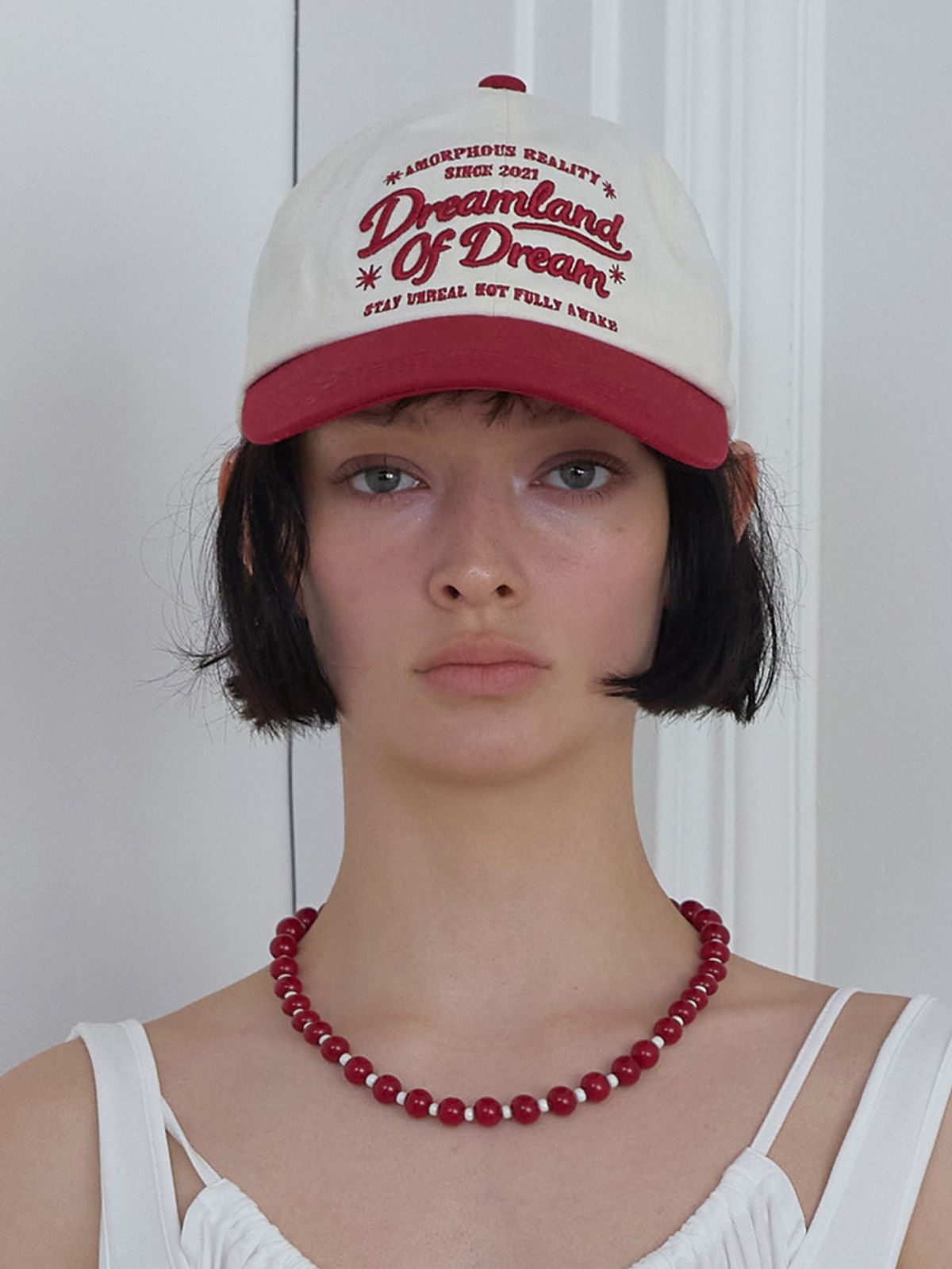 민더리(MEENDERI) VINTAGE SCRIPT BALL CAP - RED