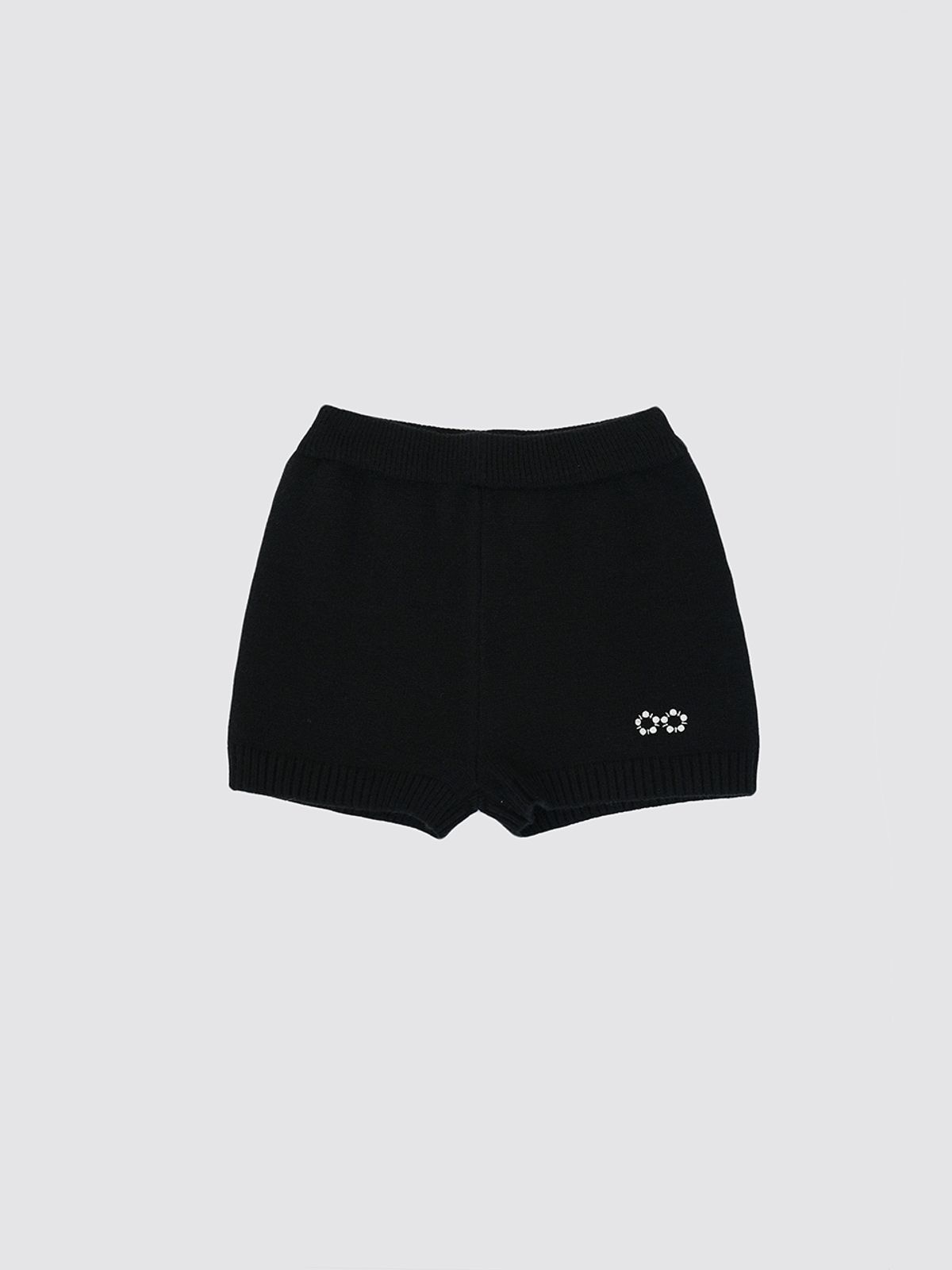 민더리(MEENDERI) CLASSIC LOGO KNIT SHORTS - BLACK