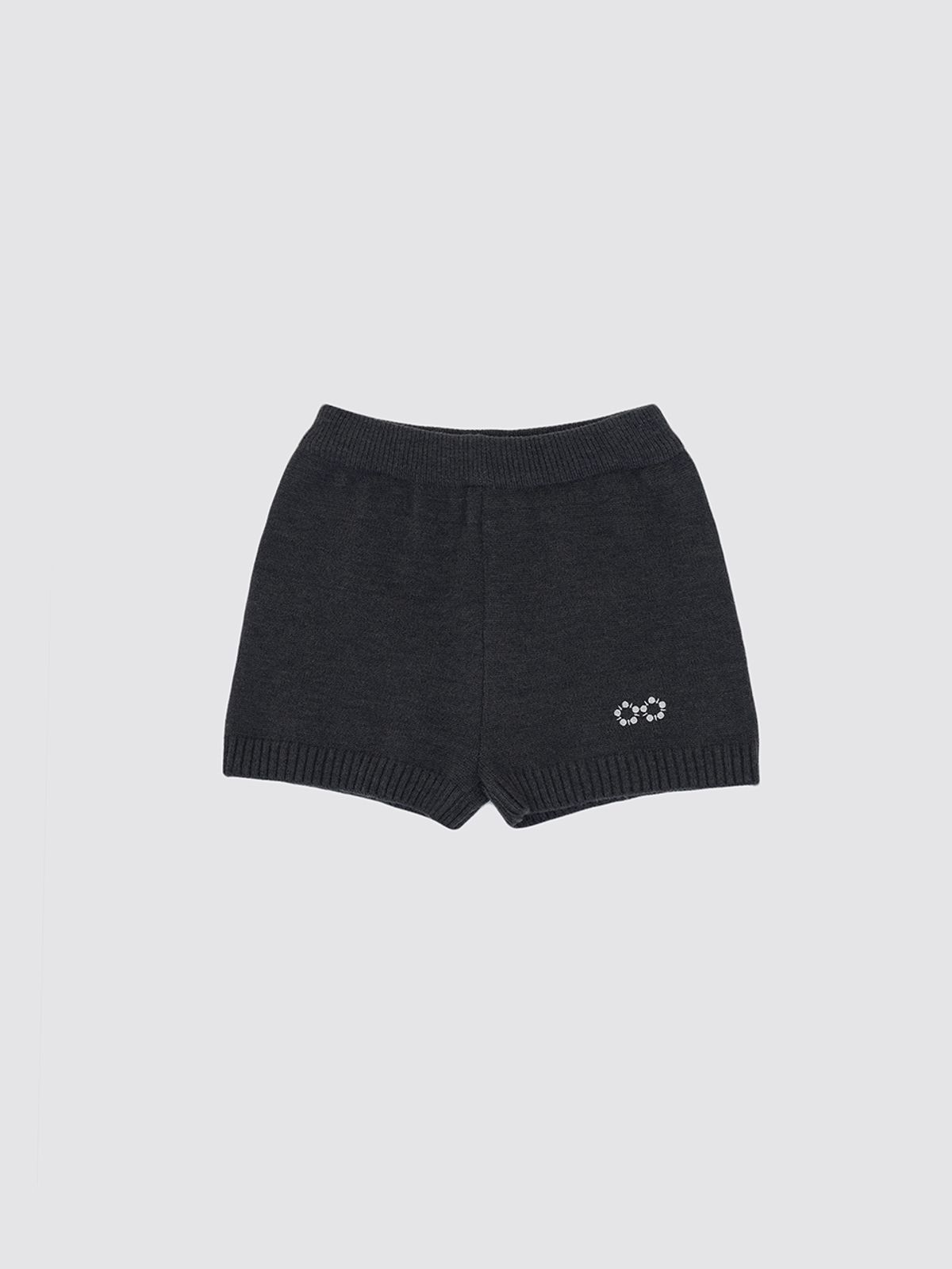 민더리(MEENDERI) CLASSIC LOGO KNIT SHORTS - CHARCOAL