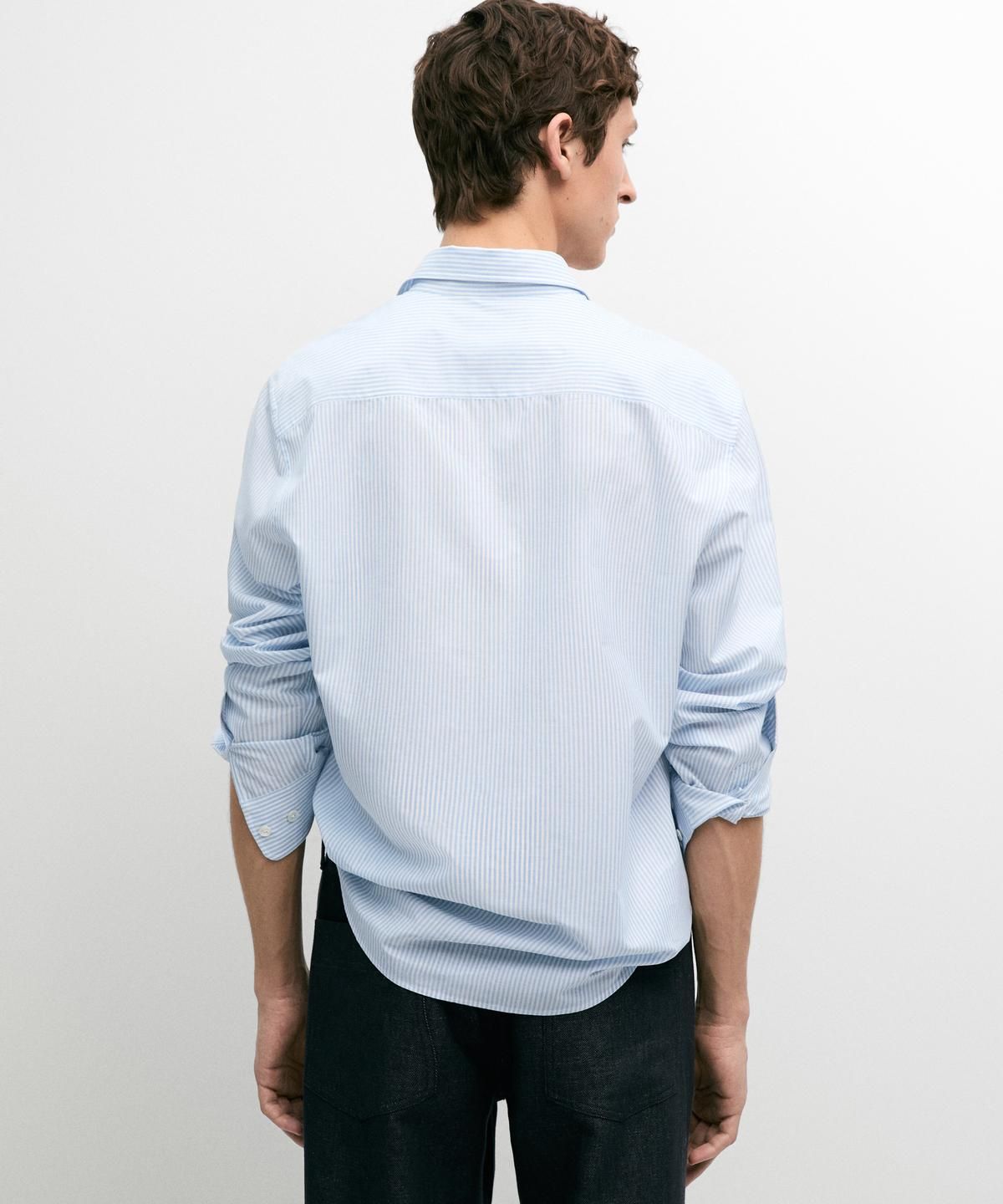 마시모두띠(MASSIMO DUTTI) 100% 코튼 스트라이프 셔츠