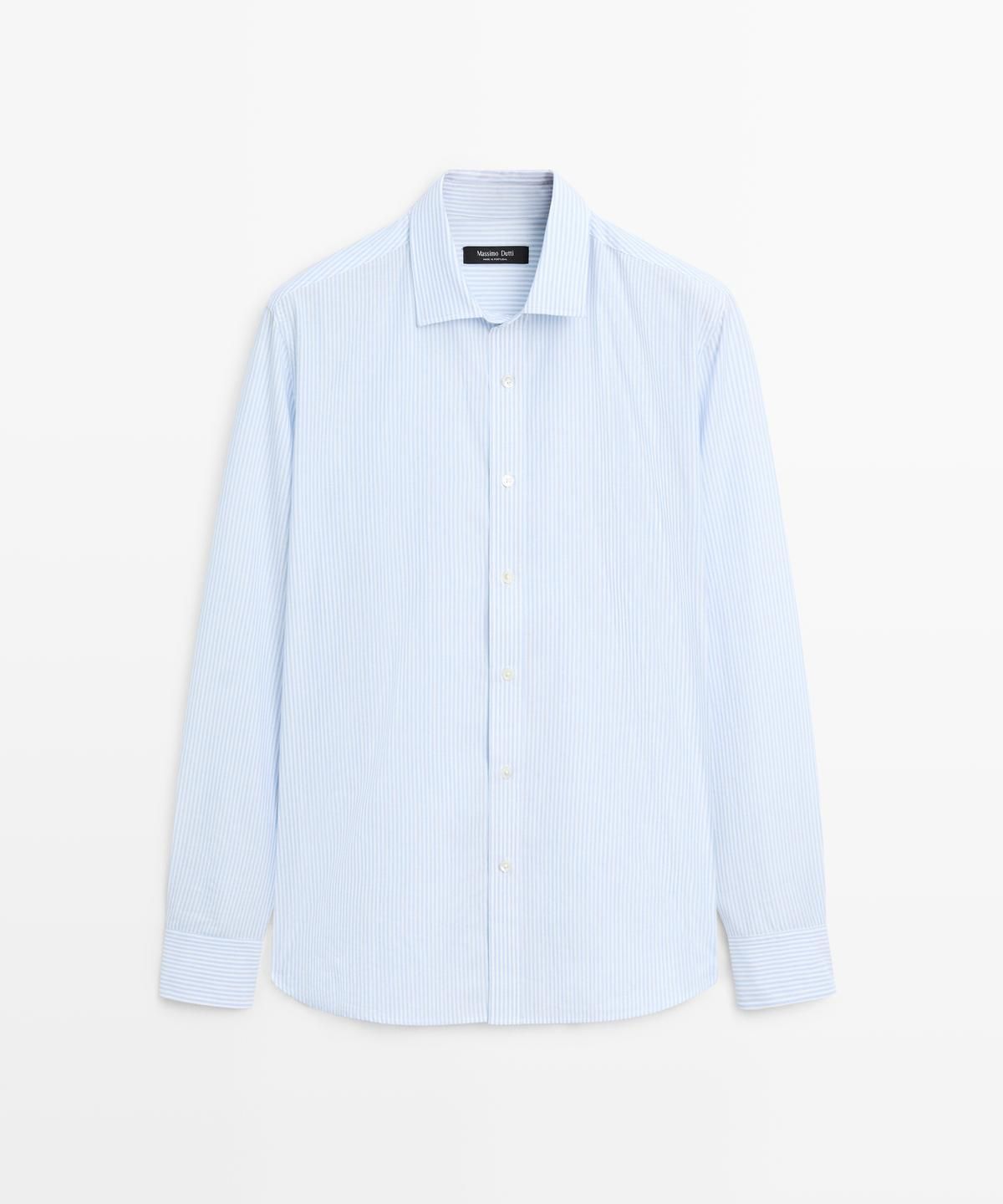 마시모두띠(MASSIMO DUTTI) 100% 코튼 스트라이프 셔츠