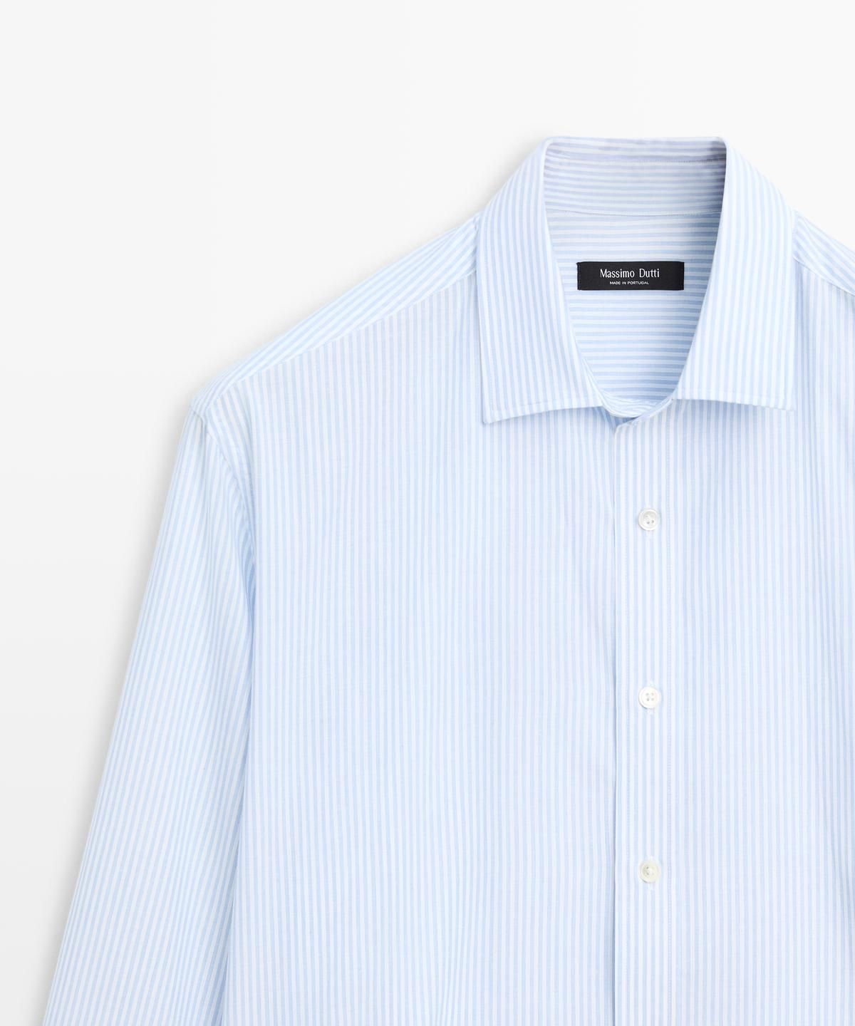 마시모두띠(MASSIMO DUTTI) 100% 코튼 스트라이프 셔츠