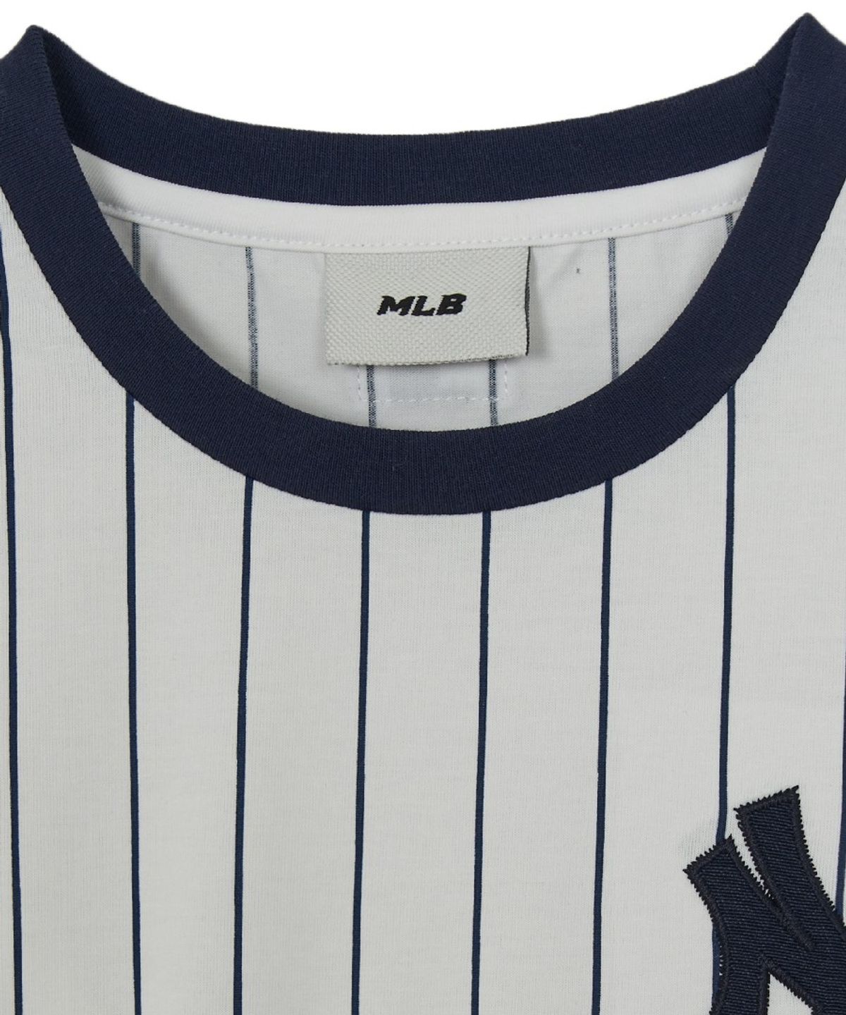 엠엘비 키즈(MLB KIDS) 스트릿 베이직 스트라이프 데님 티셔츠세트(여아) NY (L.Blue)
