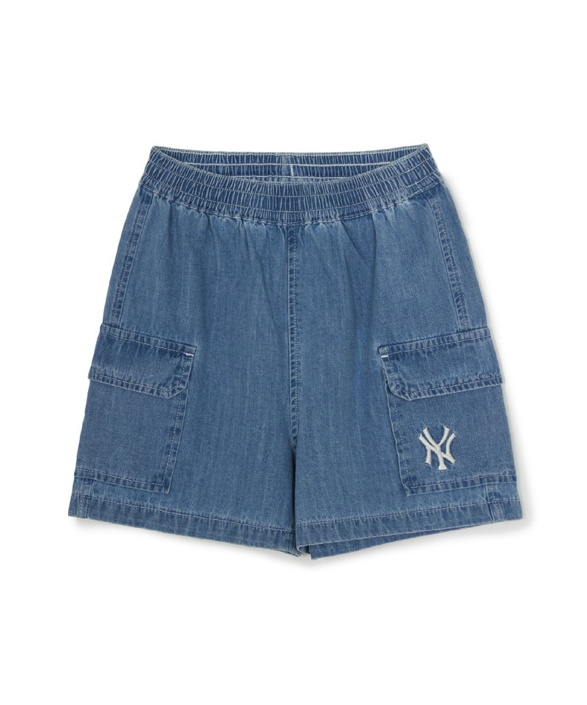 엠엘비 키즈(MLB KIDS) 스트릿 베이직 스트라이프 데님 티셔츠세트(여아) NY (L.Blue)