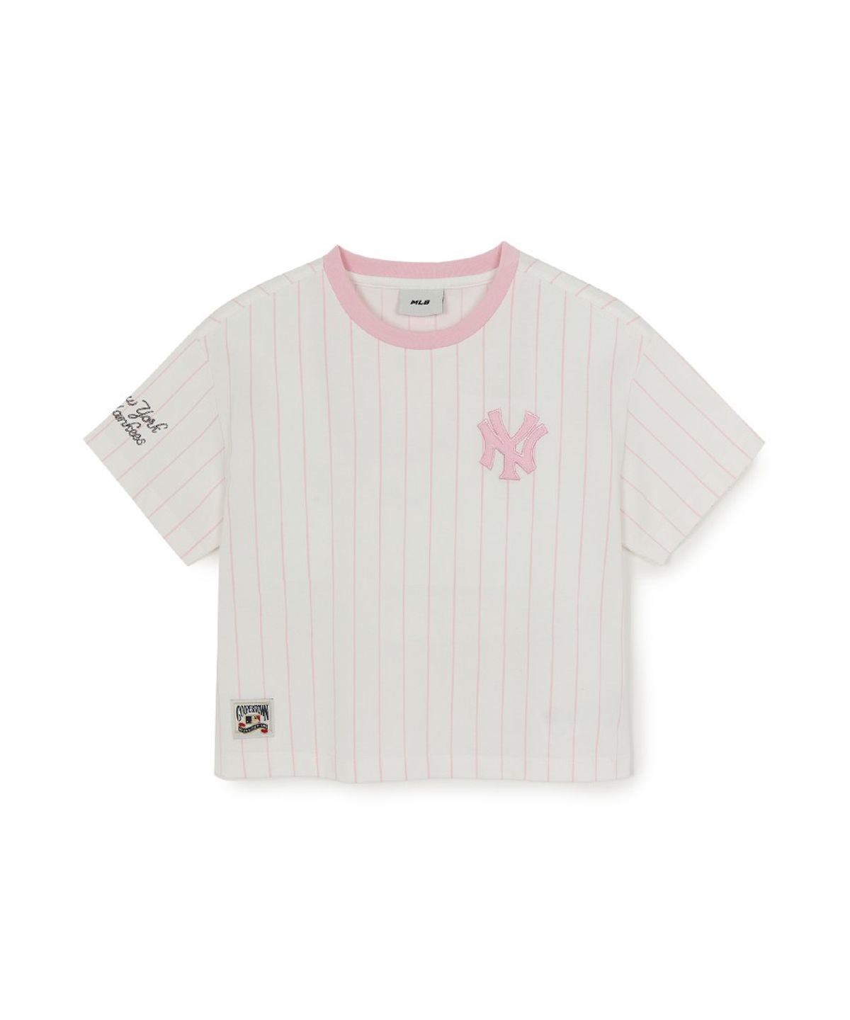 엠엘비 키즈(MLB KIDS) 스트릿 베이직 스트라이프 데님 티셔츠세트(여아) NY (L.Grey)