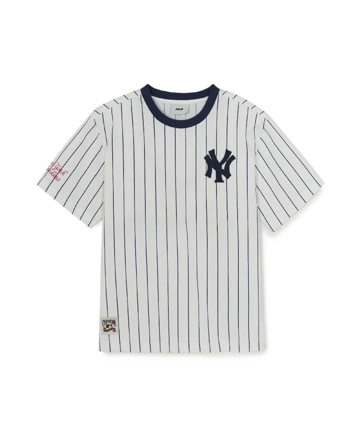 엠엘비 키즈(MLB KIDS) 스트릿 베이직 스트라이프 데님 티셔츠세트 NY (L.Blue)