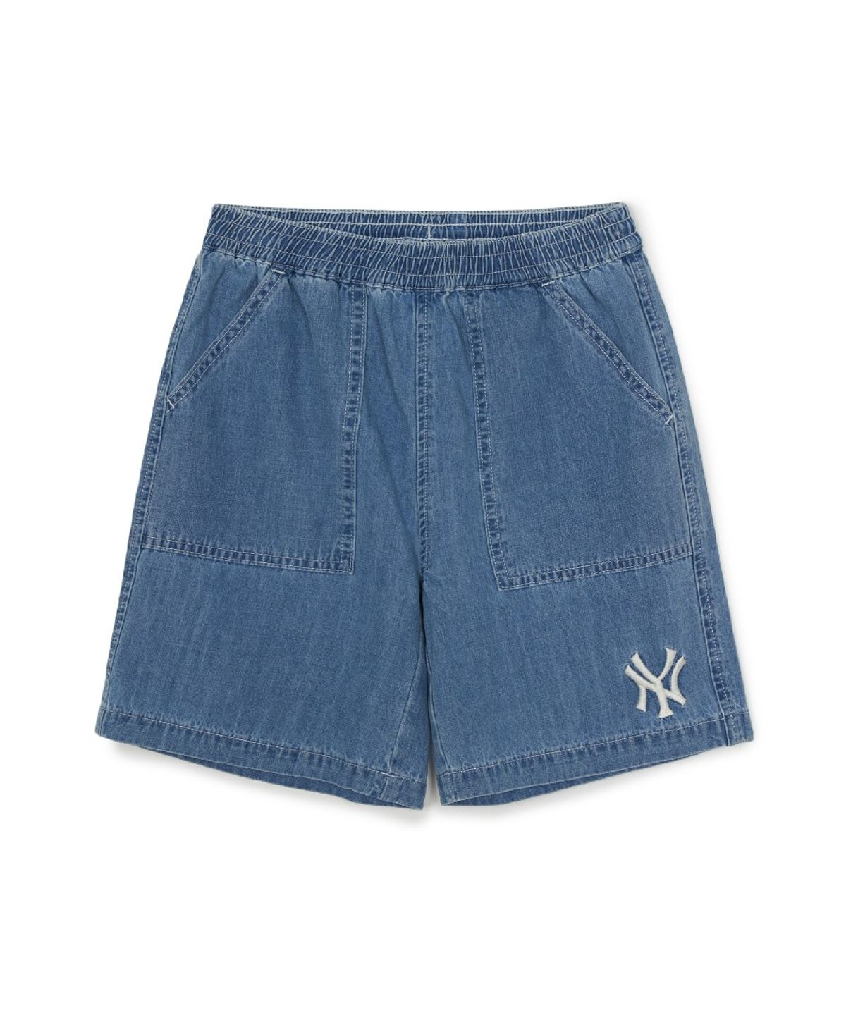 엠엘비 키즈(MLB KIDS) 스트릿 베이직 스트라이프 데님 티셔츠세트 NY (L.Blue)