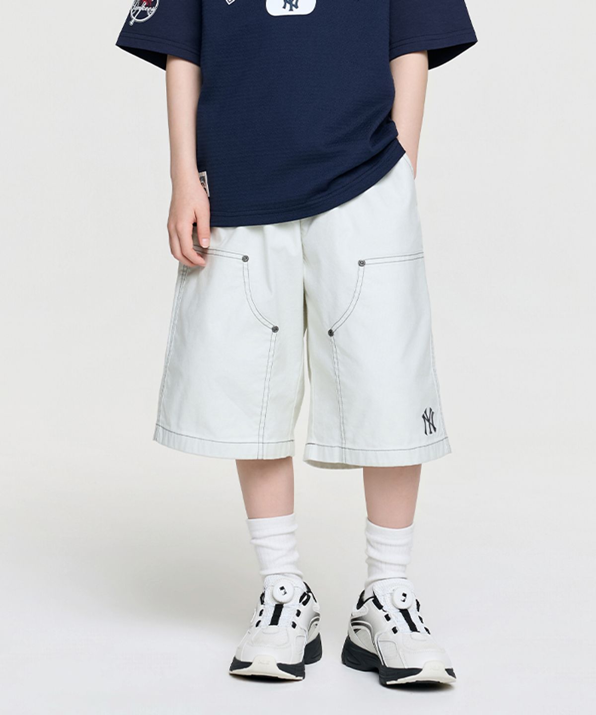 엠엘비 키즈(MLB KIDS) 스트릿 버뮤다 6부 팬츠 NY (Cream)