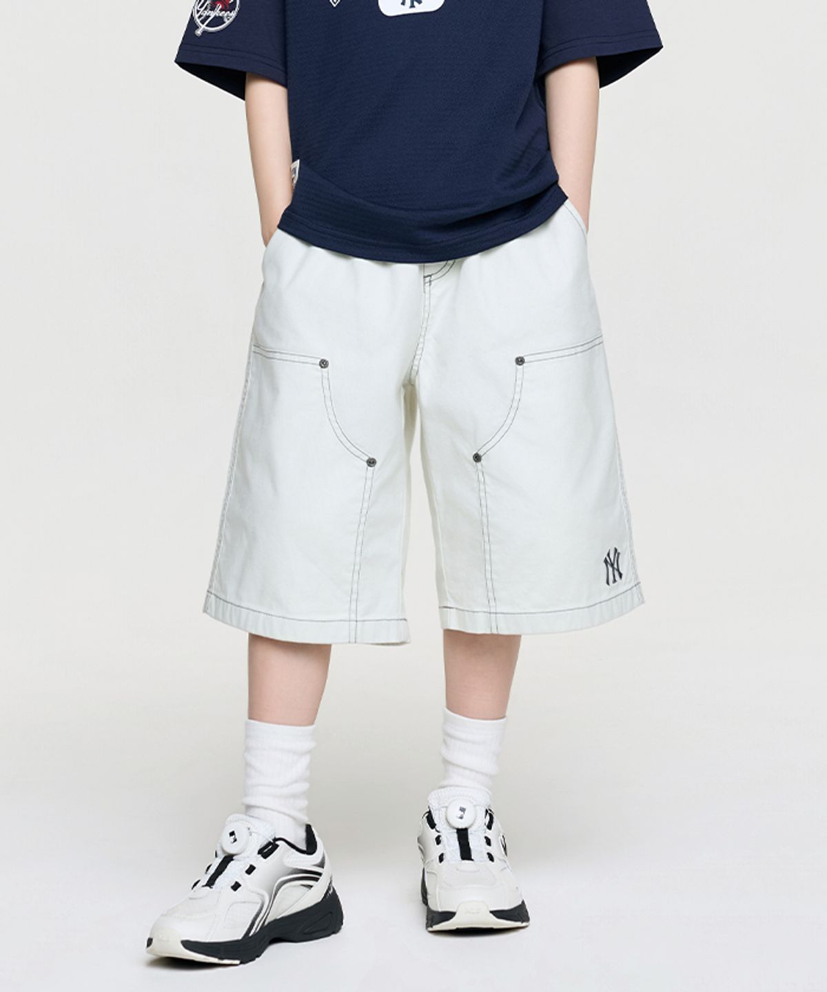 엠엘비 키즈(MLB KIDS) 스트릿 버뮤다 6부 팬츠 NY (Cream)