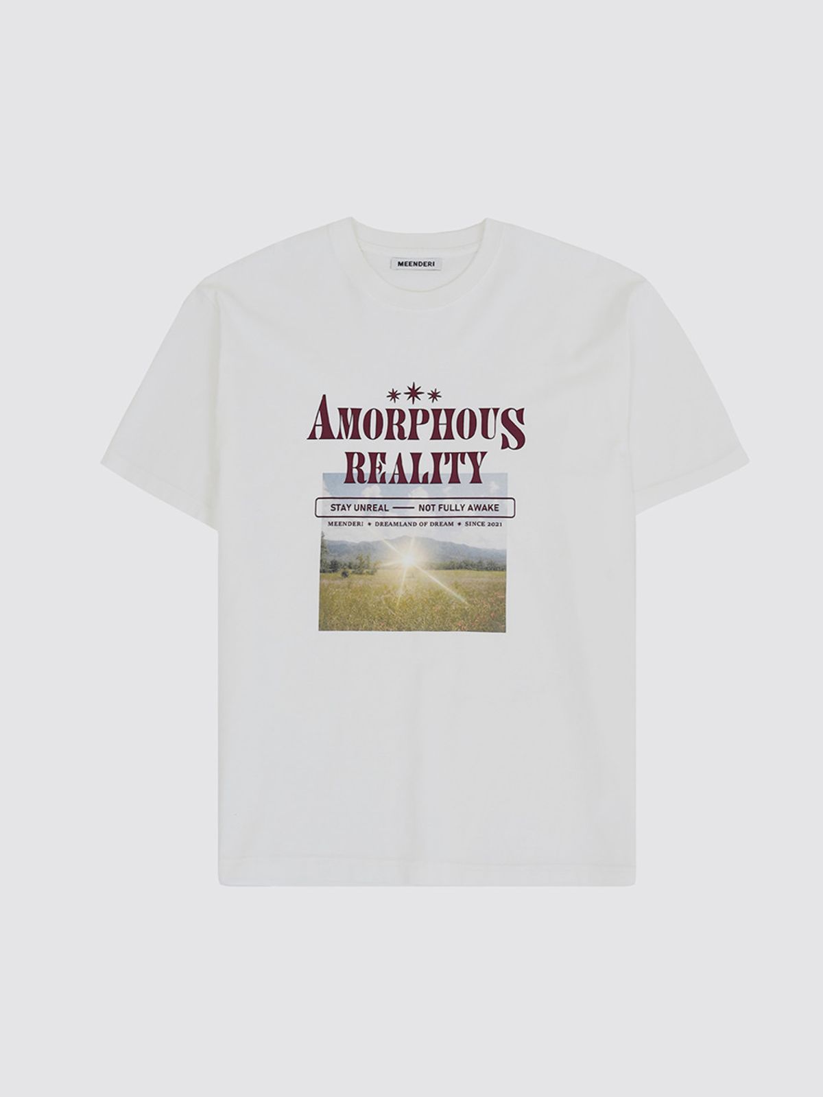 민더리(MEENDERI) AMORPHOUS REALITY T-SHIRT - WHITE