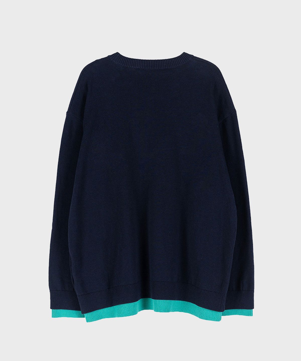 프레프(PREF) NAVY REVERSIBLE COTTON SWEATER