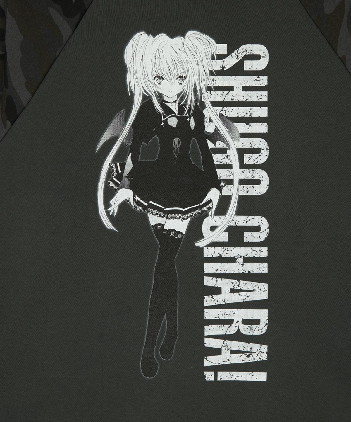 러브이즈트루(LUVISTRUE) SHUGO CHARA! RAGLAN HOODY(CHARCOAL)