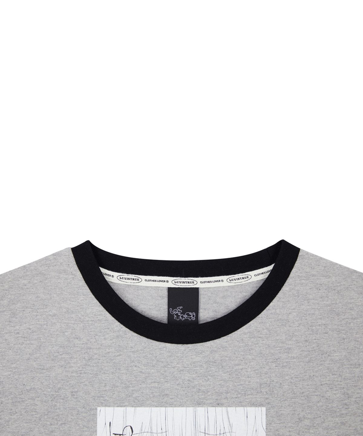 러브이즈트루(LUVISTRUE) SHUGO CHARA! RIMA RINGER TEE(GRAY)