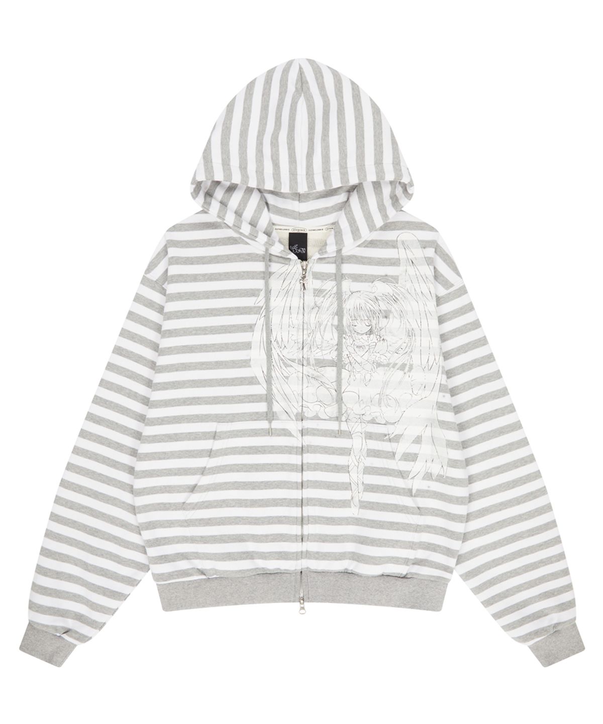 러브이즈트루(LUVISTRUE) SHUGO CHARA! STRIPE HOOD ZIPUP(GRAY)