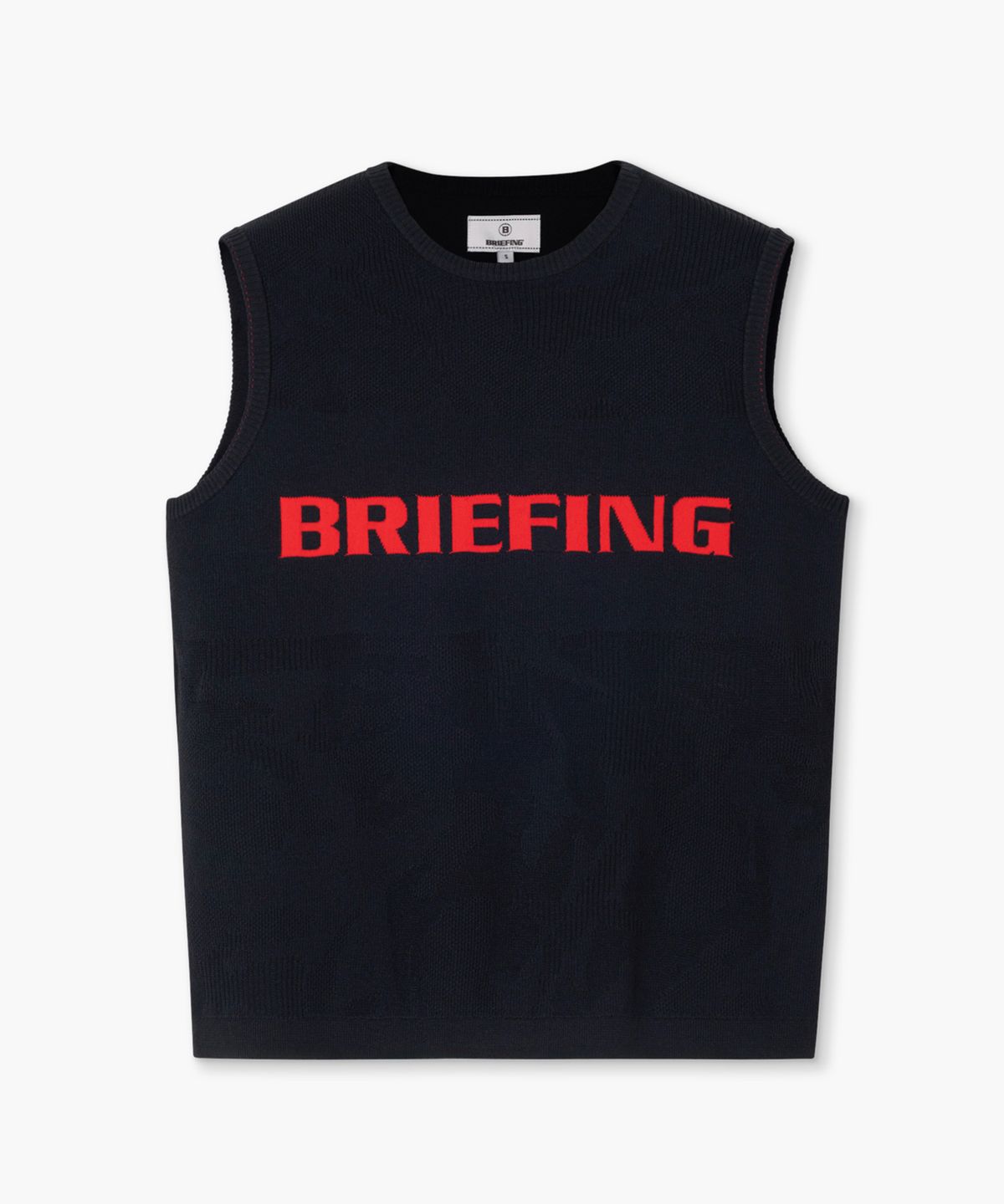 브리핑 골프(BRIEFING GOLF) 여자 카모 스웨터 베스트_블랙
