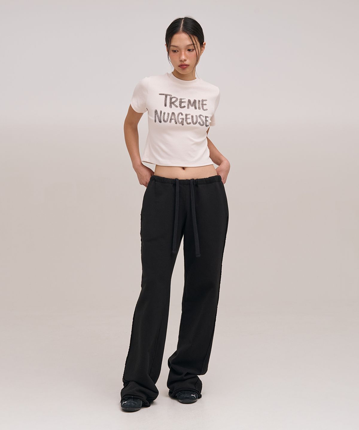 졸리앙볼(JOLIEENVOL) SLIM FIT  SHORT SLEEVE (CREAM)