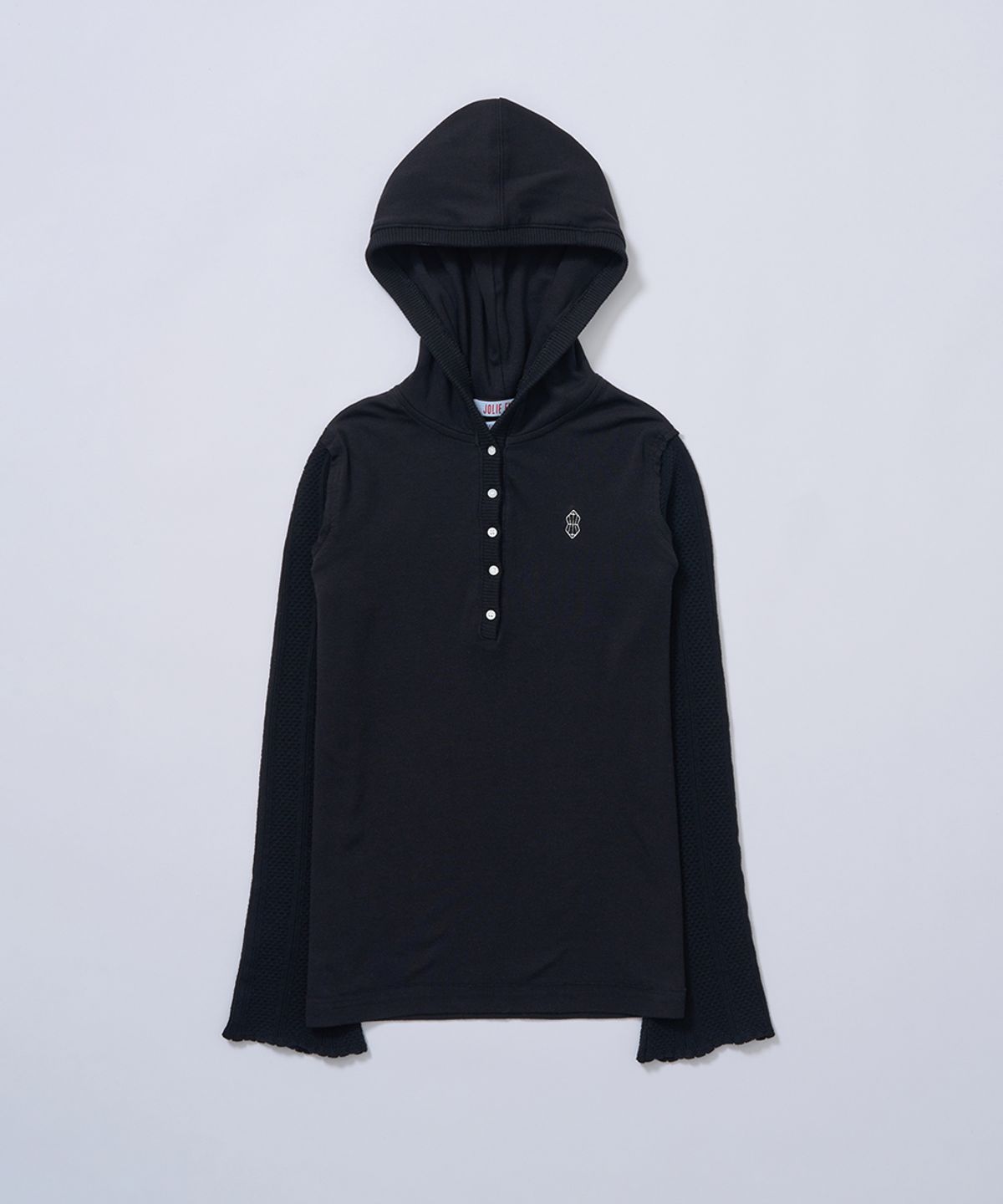 졸리앙볼(JOLIEENVOL) POINTELLE SLIM-FIT HOODIE (BLACK)