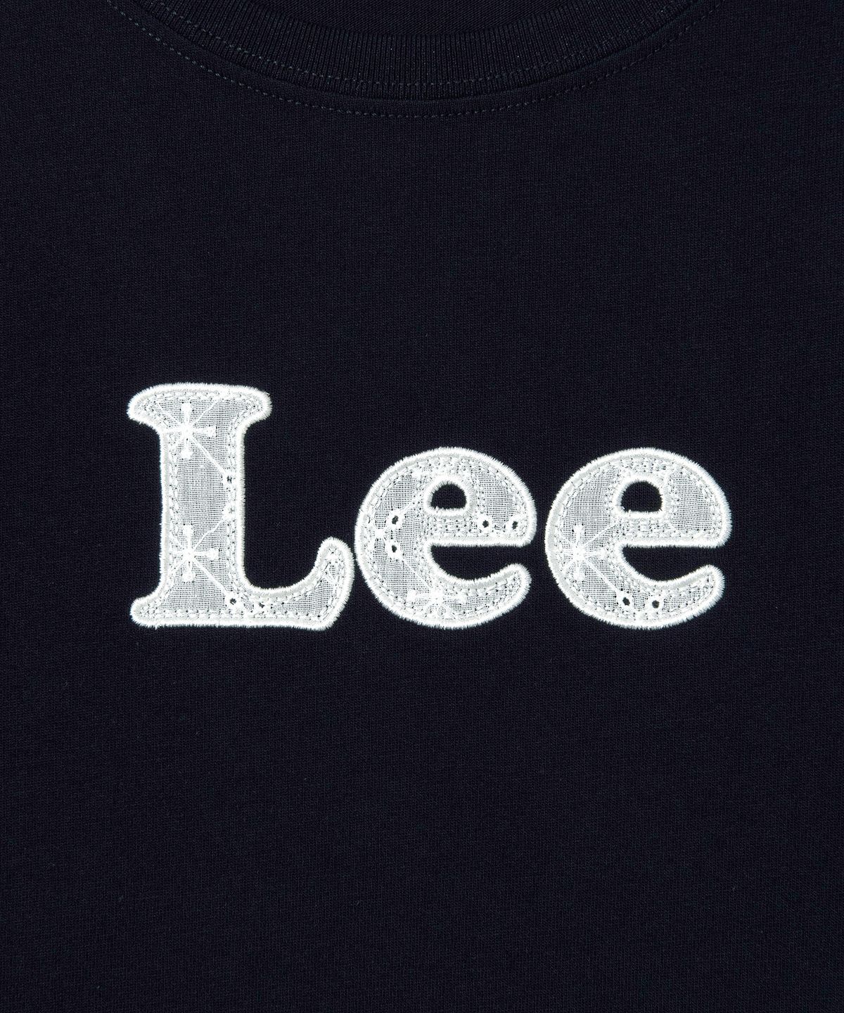 리(LEE) 우먼 레이스 아플리케 티셔츠 네이비