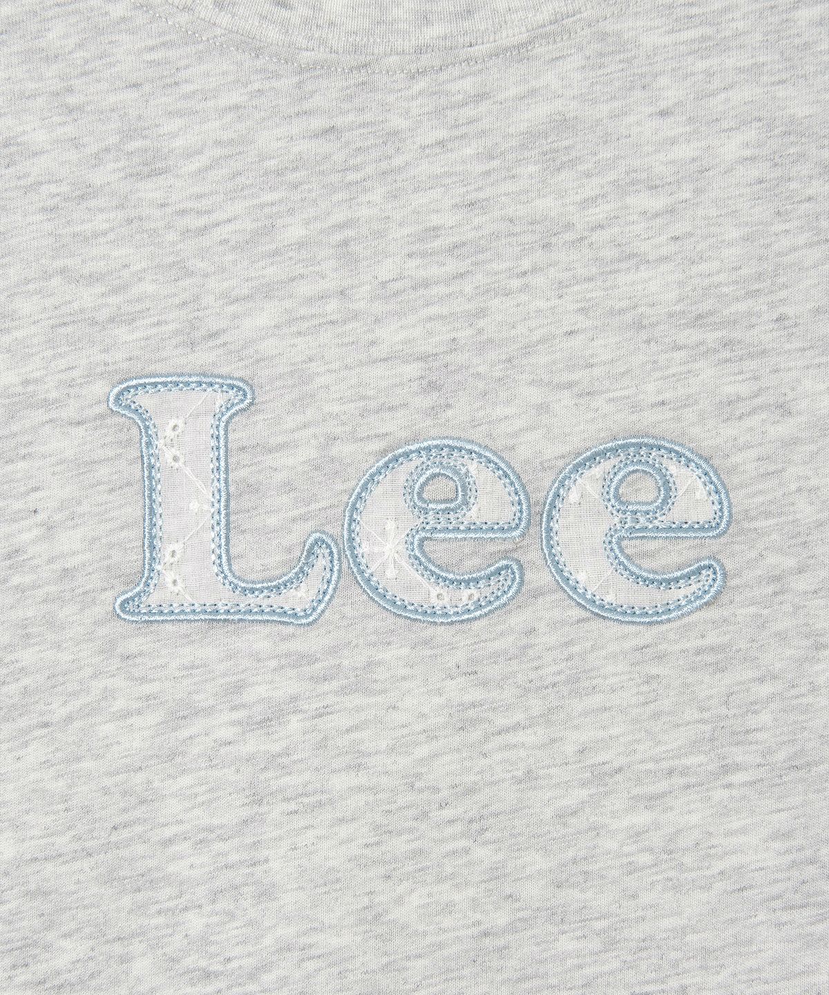 리(LEE) 우먼 레이스 아플리케 티셔츠 라이트그레이