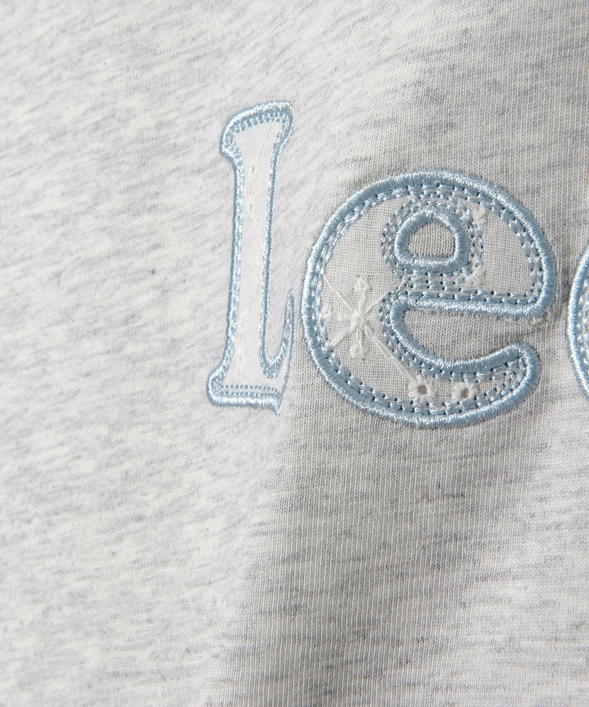 리(LEE) 우먼 레이스 아플리케 티셔츠 라이트그레이