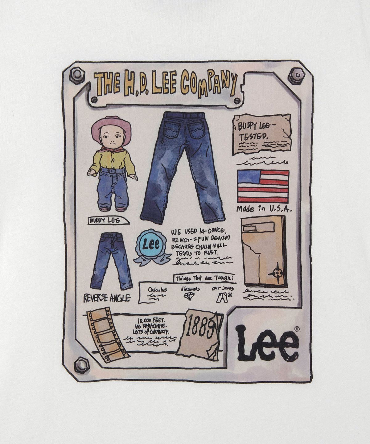 리(LEE) 아카이브 카탈로그 반팔 티셔츠 화이트