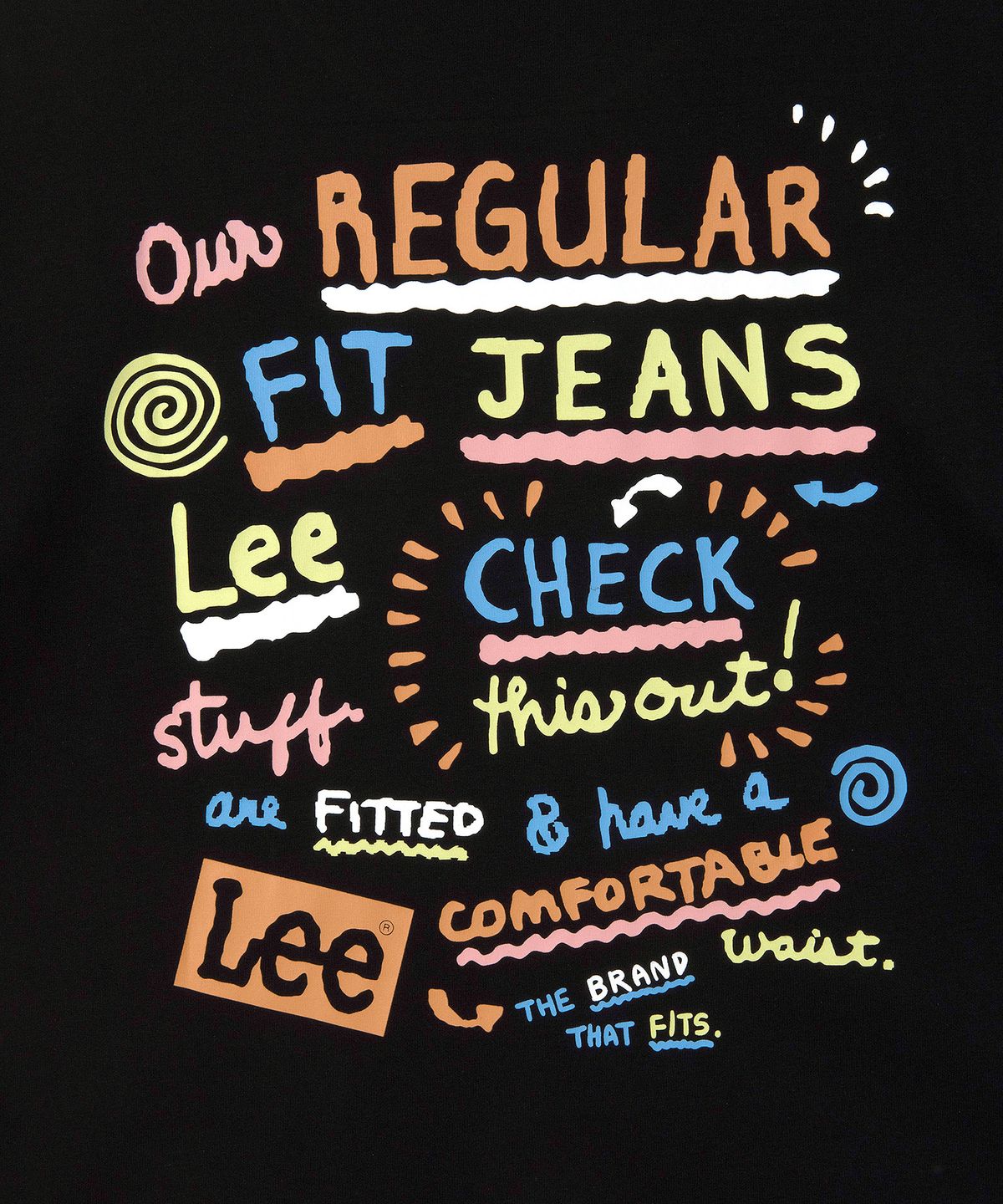 리(LEE) 드로잉 그래픽 반팔 티셔츠 블랙