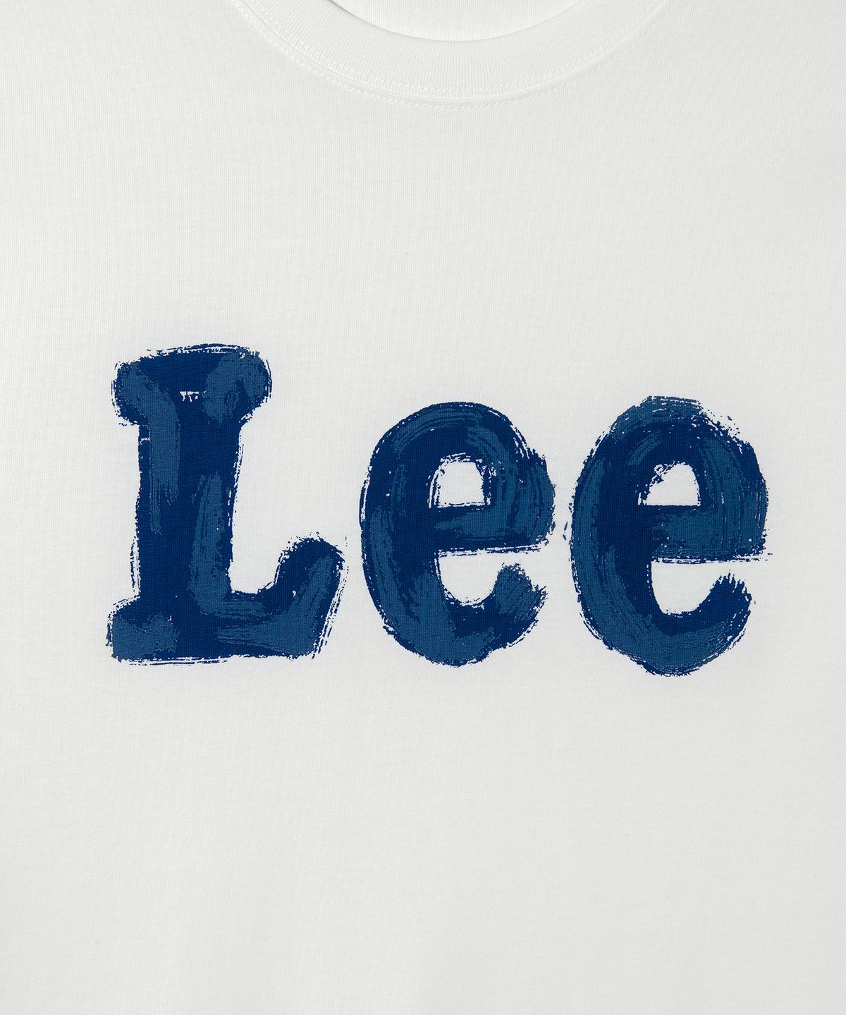 리(LEE) 브러쉬 페인팅 로고 반팔 티셔츠 화이트