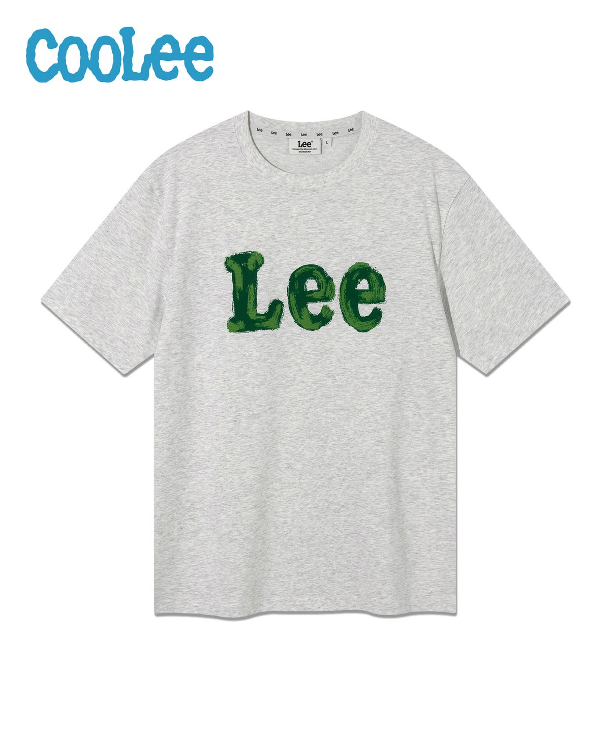 리(LEE) 브러쉬 페인팅 로고 반팔 티셔츠 라이트그레이