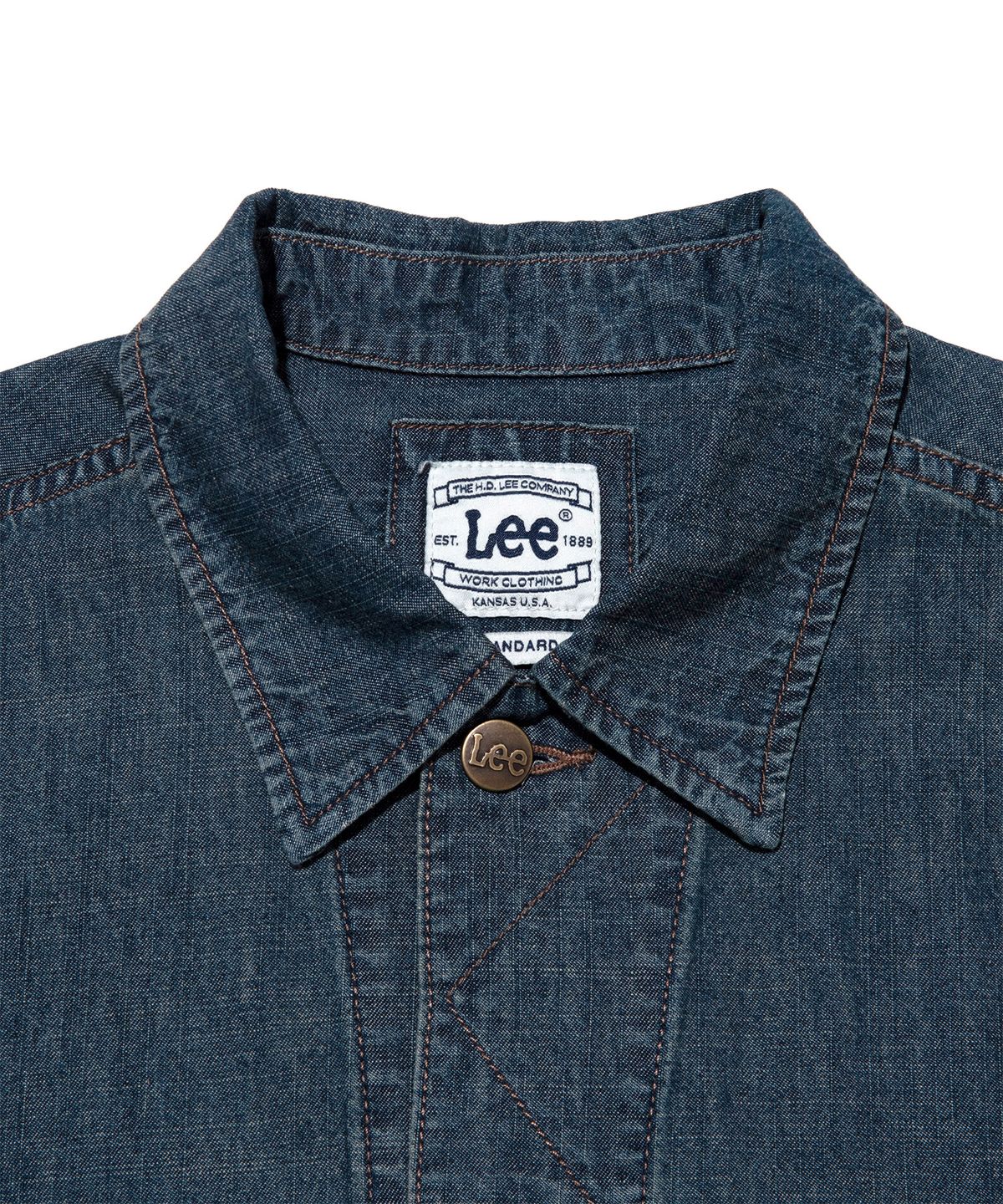 리(LEE) 라이더스 데님 반팔 셔츠 인디고 다크