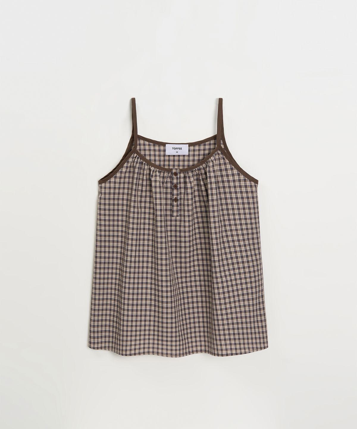 토피 우먼(TOFFEE WOMEN) W 빈티지 체크 슬리브리스 (BROWN)