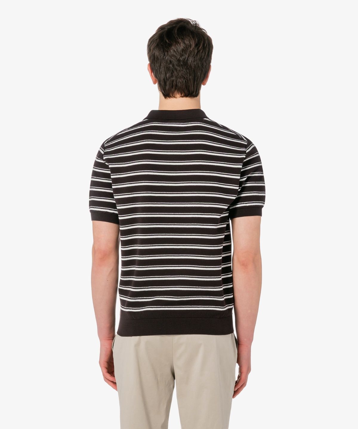 라코스테(LACOSTE) 남성 멀티 스트라이프 부클 믹스 반팔 스웨터 폴로 셔츠 PH578E-56G 3LA