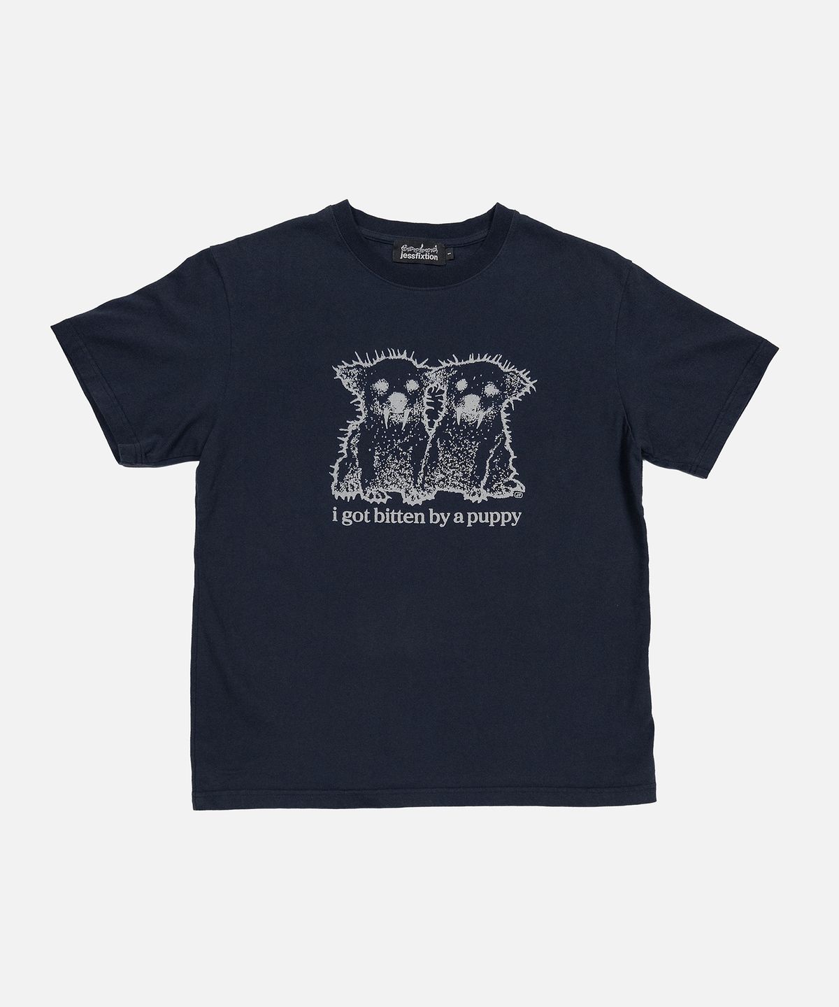 제스픽션(JESSFIXTION) I GOT BITTEN BY A PUPPY TEE (NAVY)