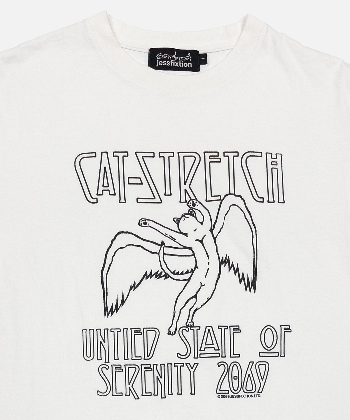 제스픽션(JESSFIXTION) CAT-STRETCH TEE (OFF WHITE)