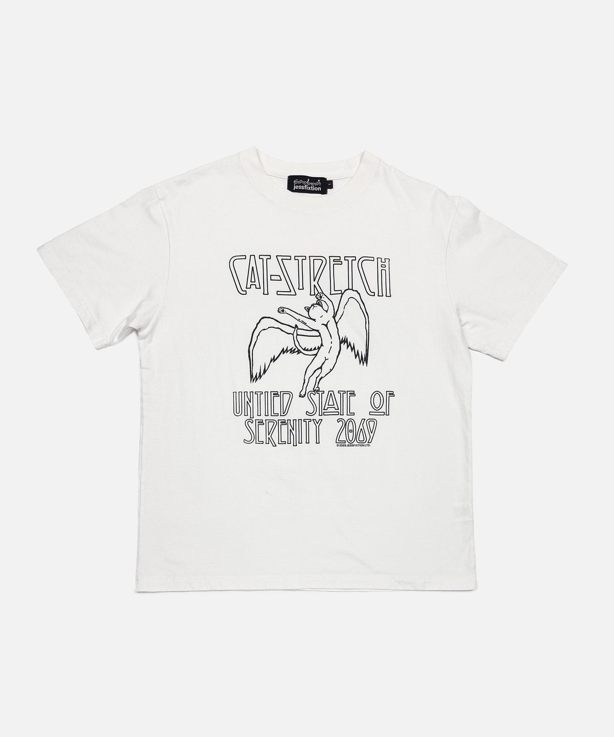 제스픽션(JESSFIXTION) CAT-STRETCH TEE (OFF WHITE)