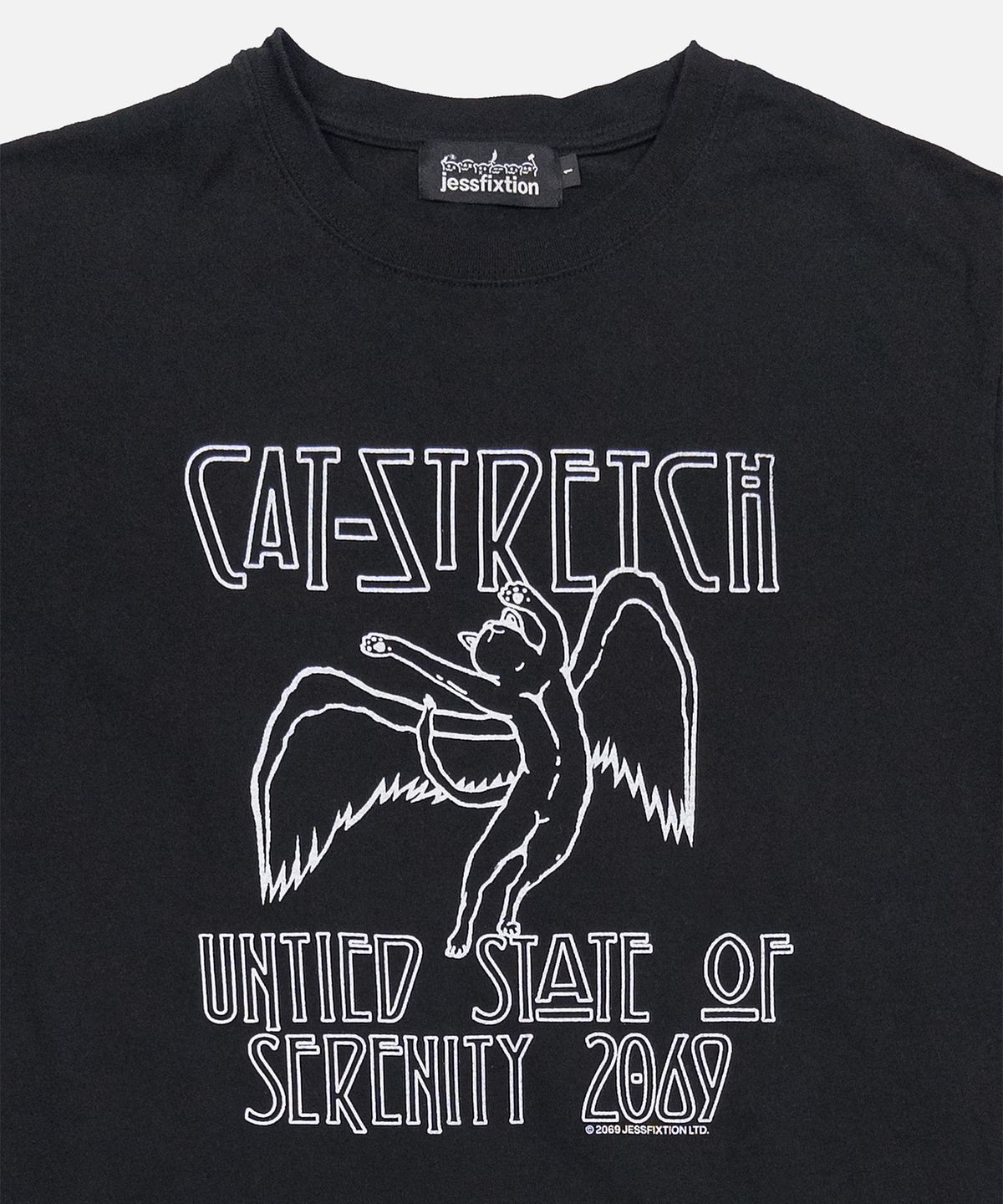 제스픽션(JESSFIXTION) CAT-STRETCH TEE (BLACK)